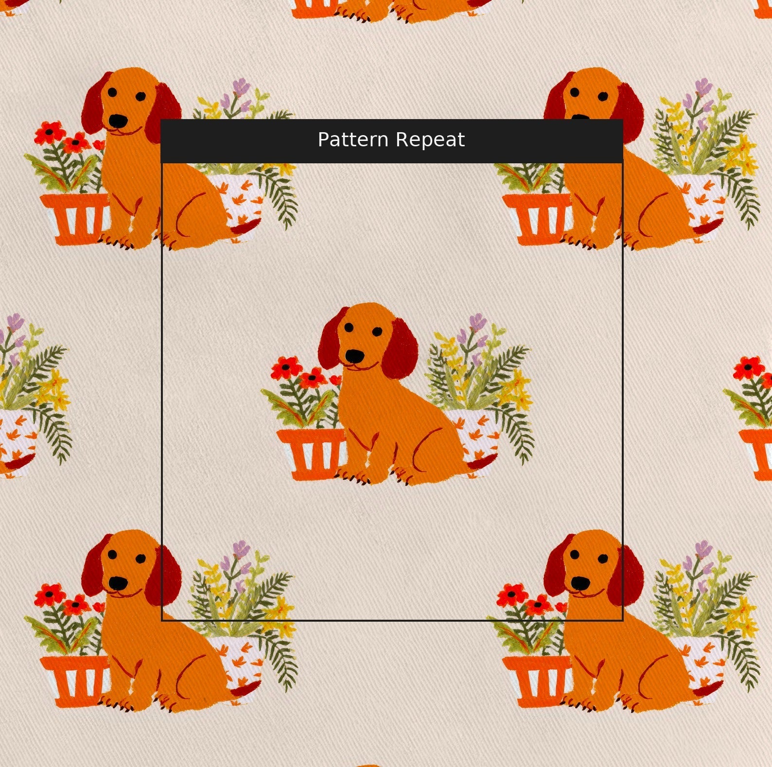 Pup's Flower Shop - Fabric - Linen Rowe