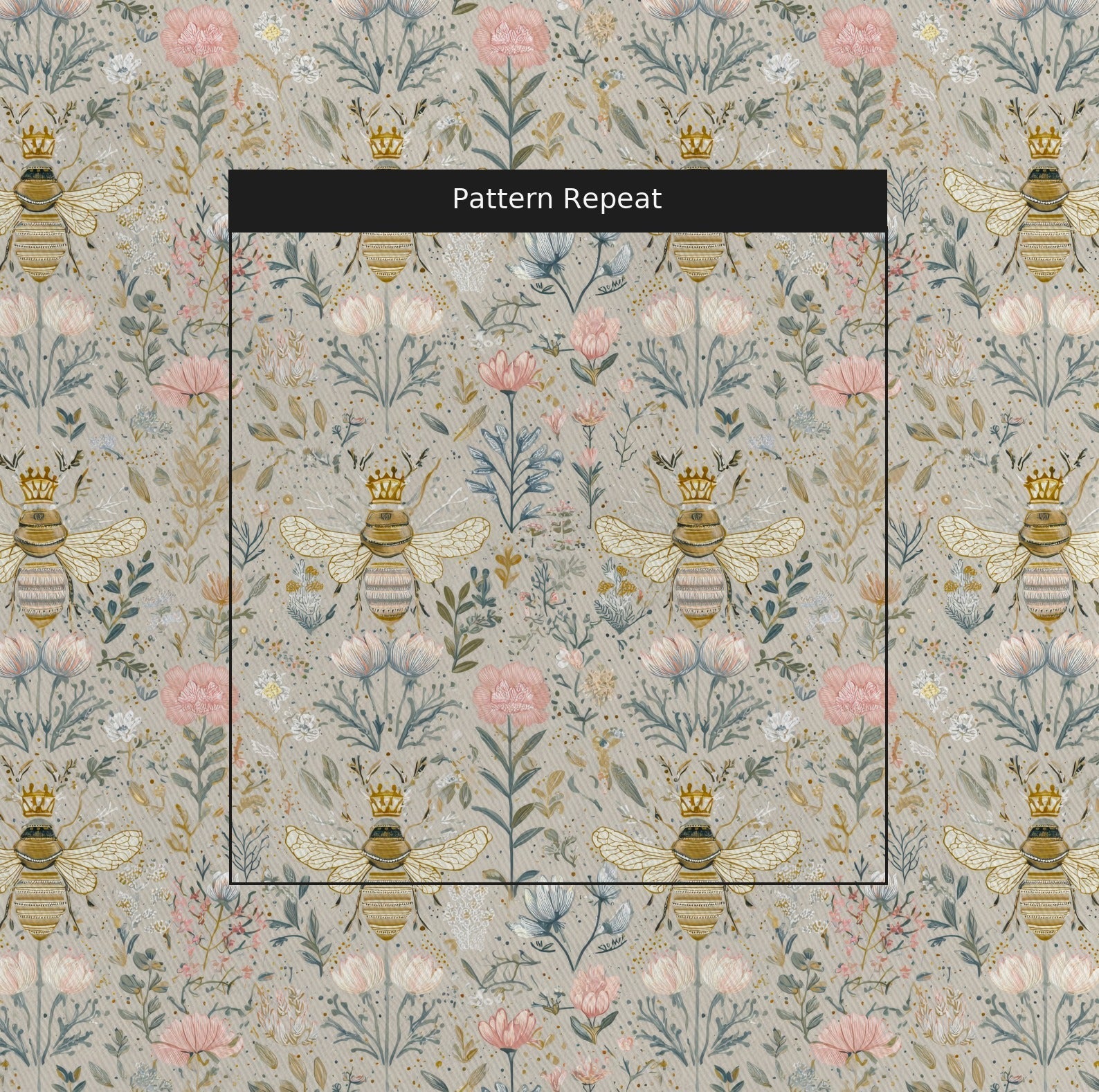Queen Bees - Fabric - Linen Rowe