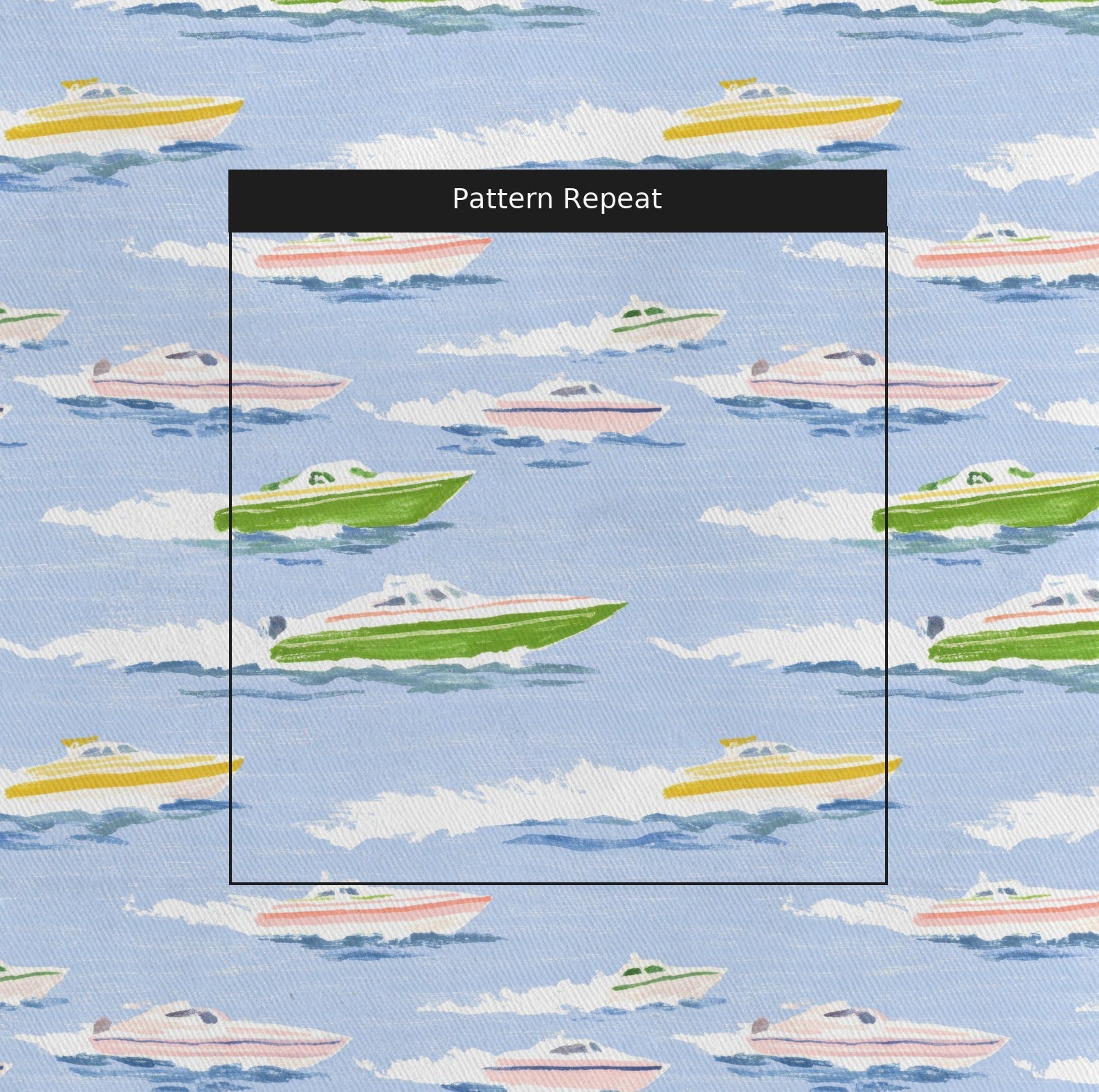 Racing Boats - Fabric - Linen Rowe