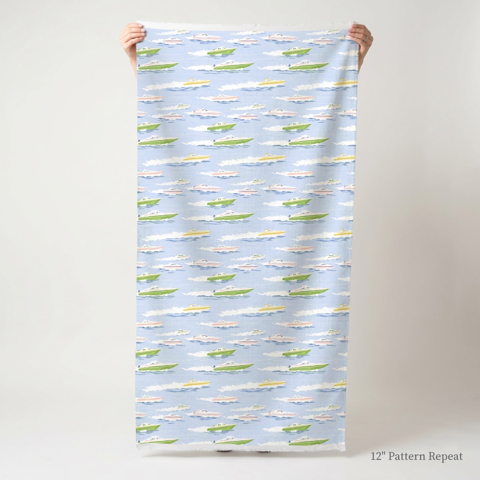 Racing Boats - Fabric - Linen Rowe