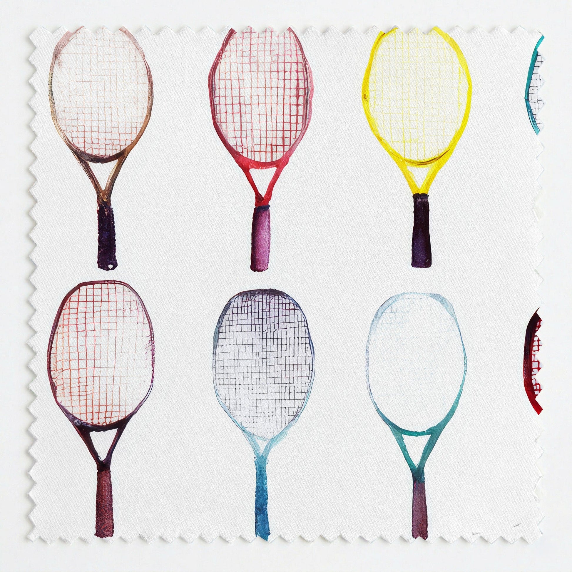 Racket Rainbow Rows - Fabric - Linen Rowe