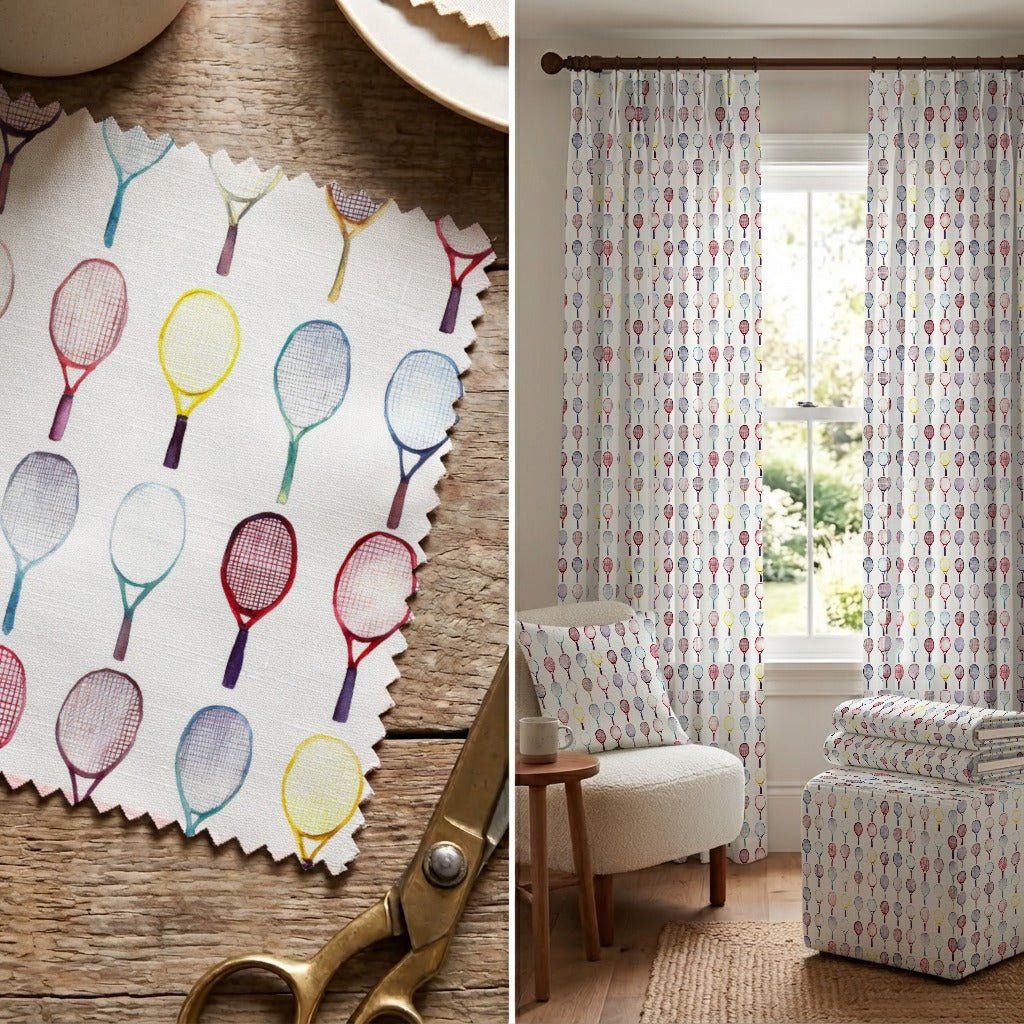 Racket Rainbow Rows - Fabric - Linen Rowe