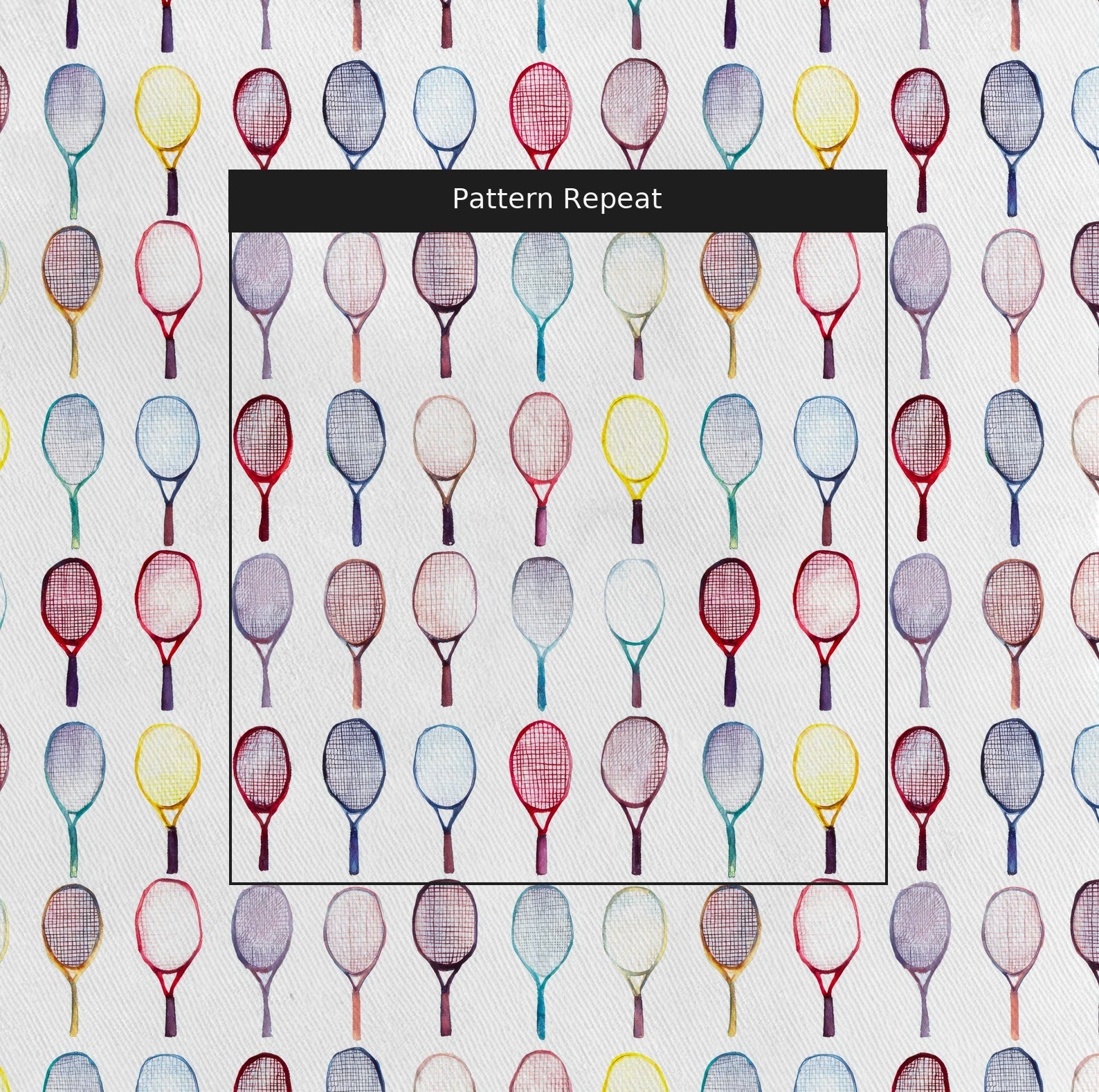Racket Rainbow Rows - Fabric - Linen Rowe