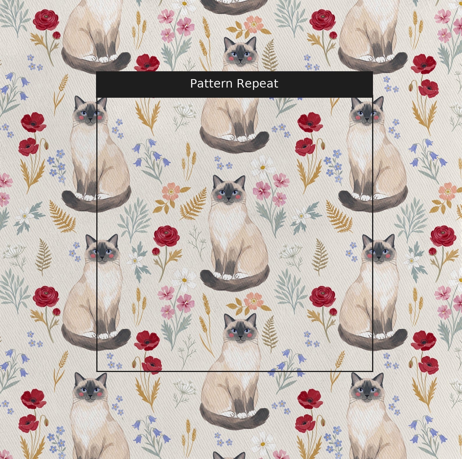 Ragdoll Botanical - Fabric - Linen Rowe