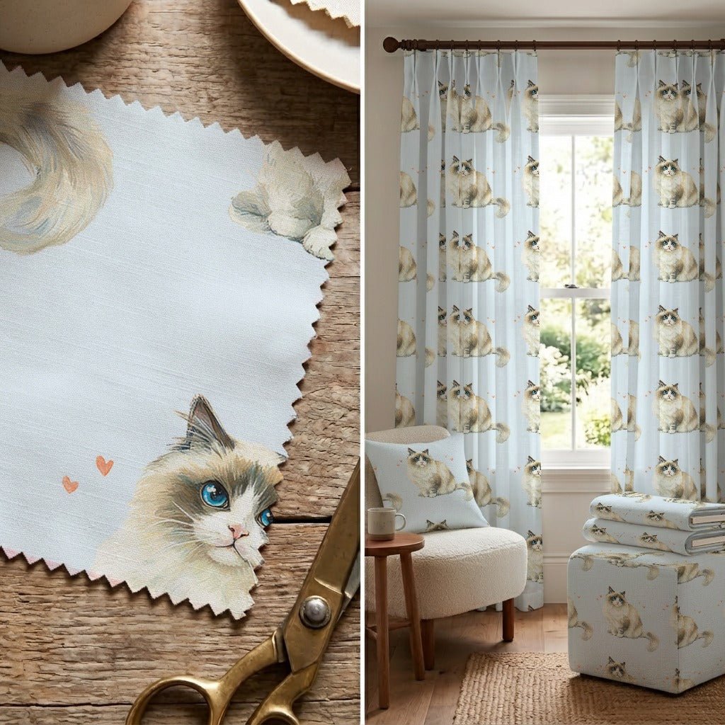 Ragdoll Hearts - Fabric - Linen Rowe