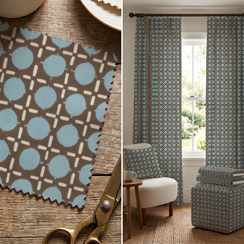 Rattan Dot Trellis - Fabric - Linen Rowe