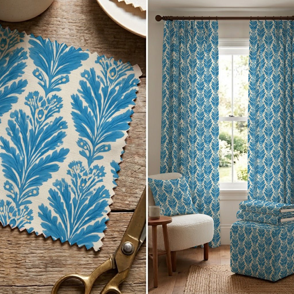 Reagan Blue - Fabric - Linen Rowe