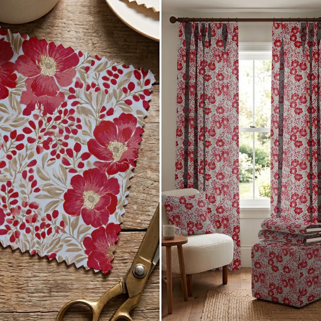 Red Garden - Fabric - Linen Rowe