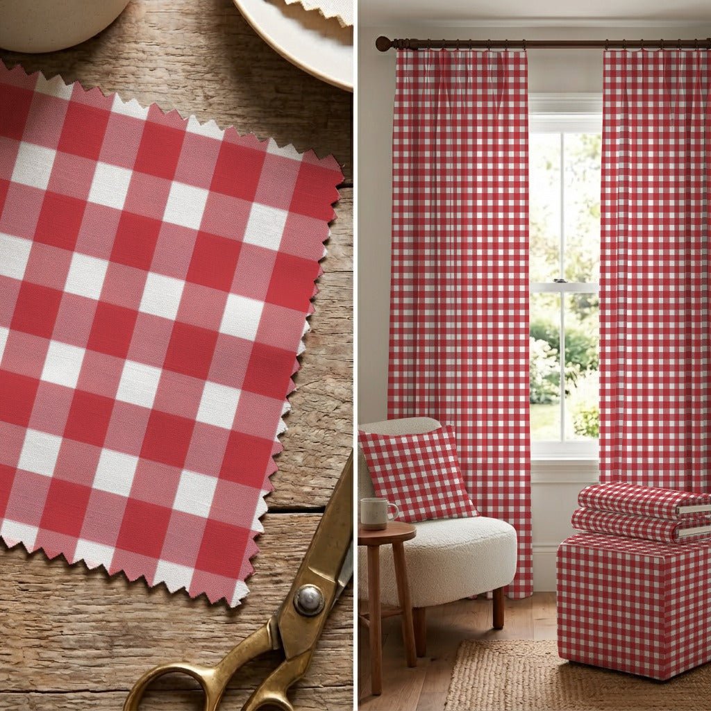 Red Gingham - Fabric - Linen Rowe