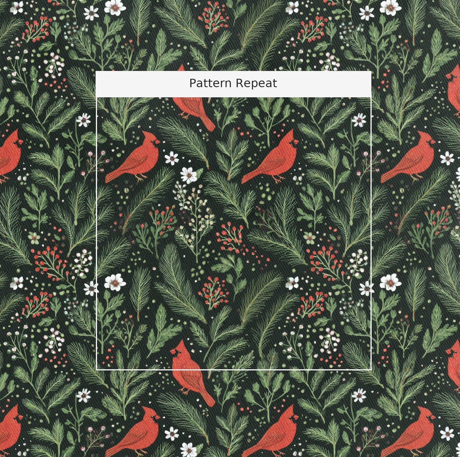 Red Songbirds - Fabric - Linen Rowe