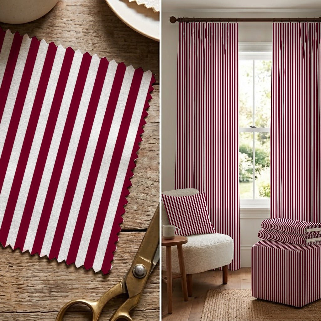 Red Stripe - Fabric - Linen Rowe