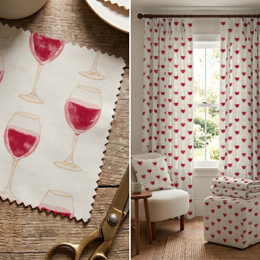 Red Wine Repeating - Fabric - Linen Rowe