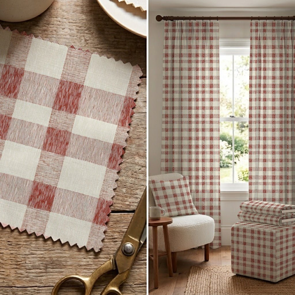 Rhodes Check - Fabric - Linen Rowe