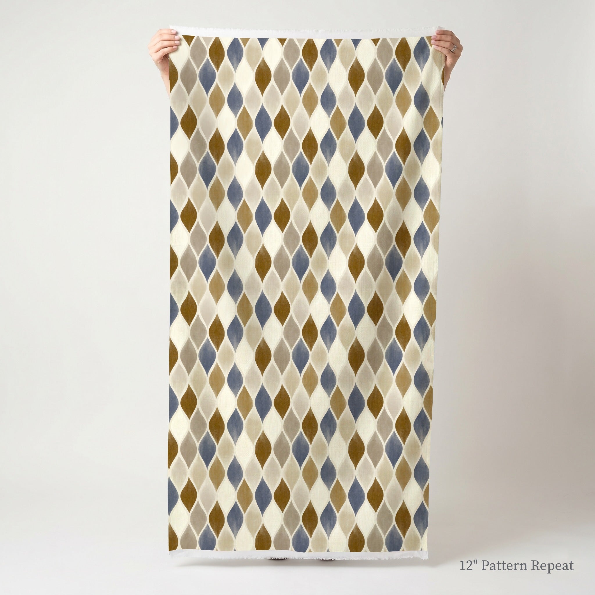 Rhys Diamonds - Fabric - Linen Rowe