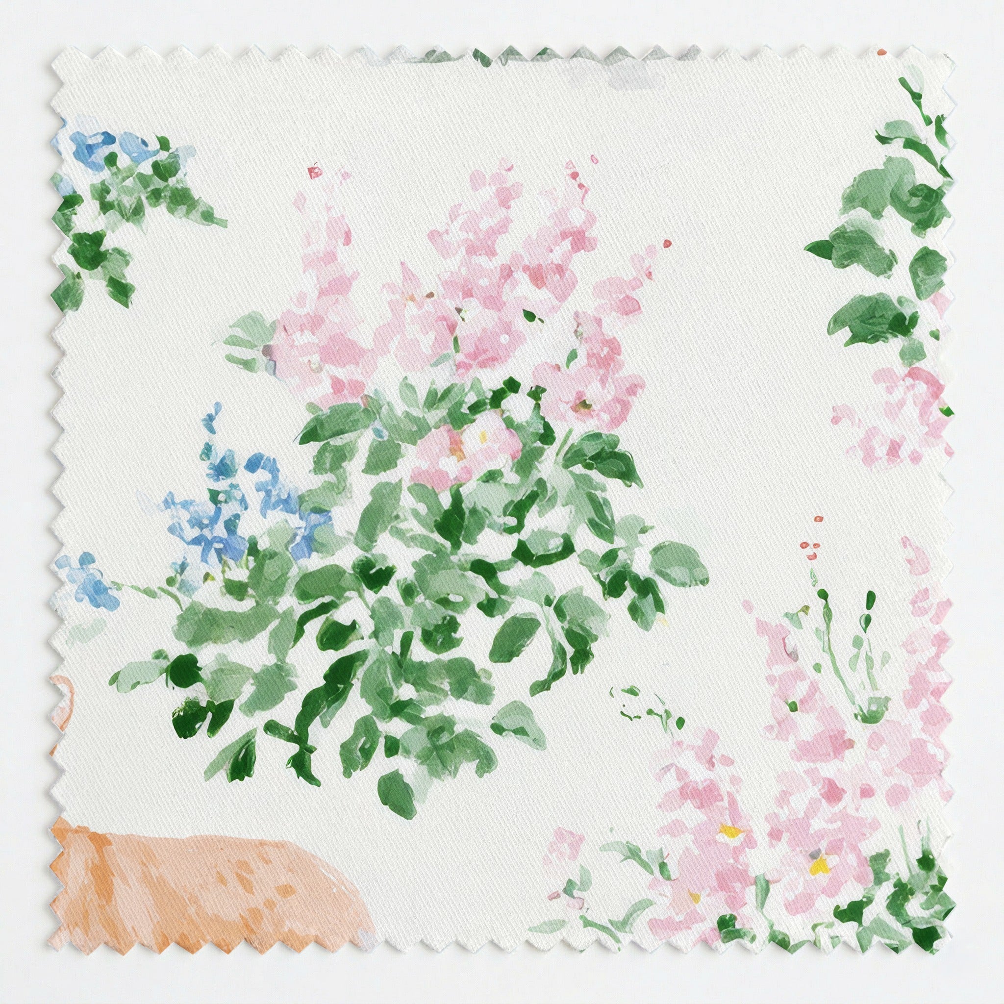 Rose Garden Corgis - Fabric - Linen Rowe