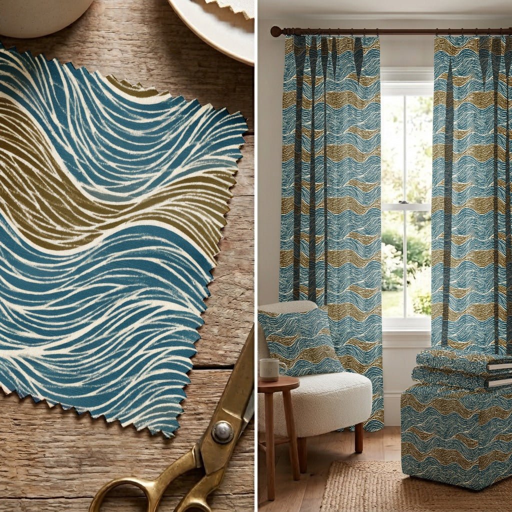Rosie Waves - Fabric - Linen Rowe