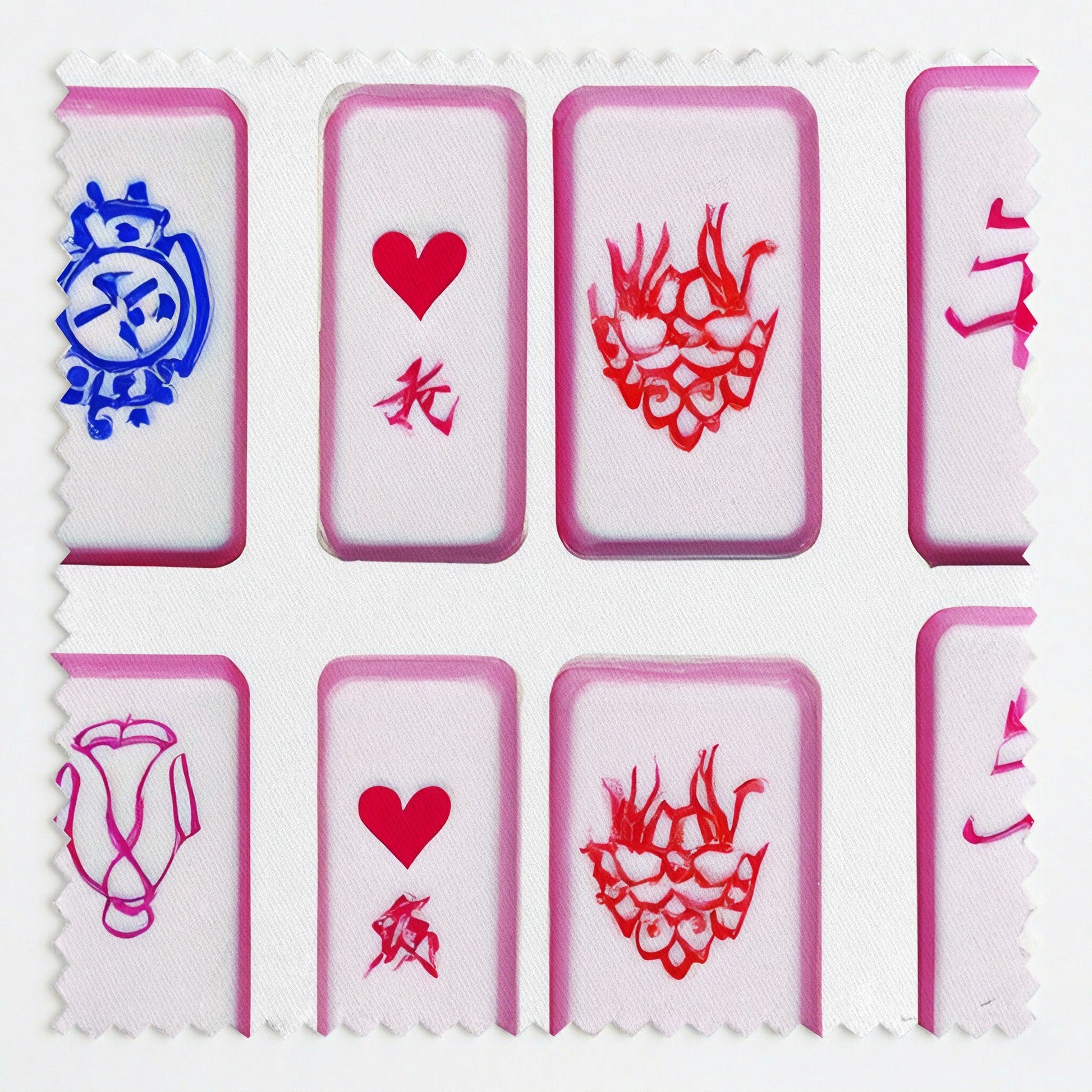 Rosy Tile Mahjong Set - Fabric - Linen Rowe