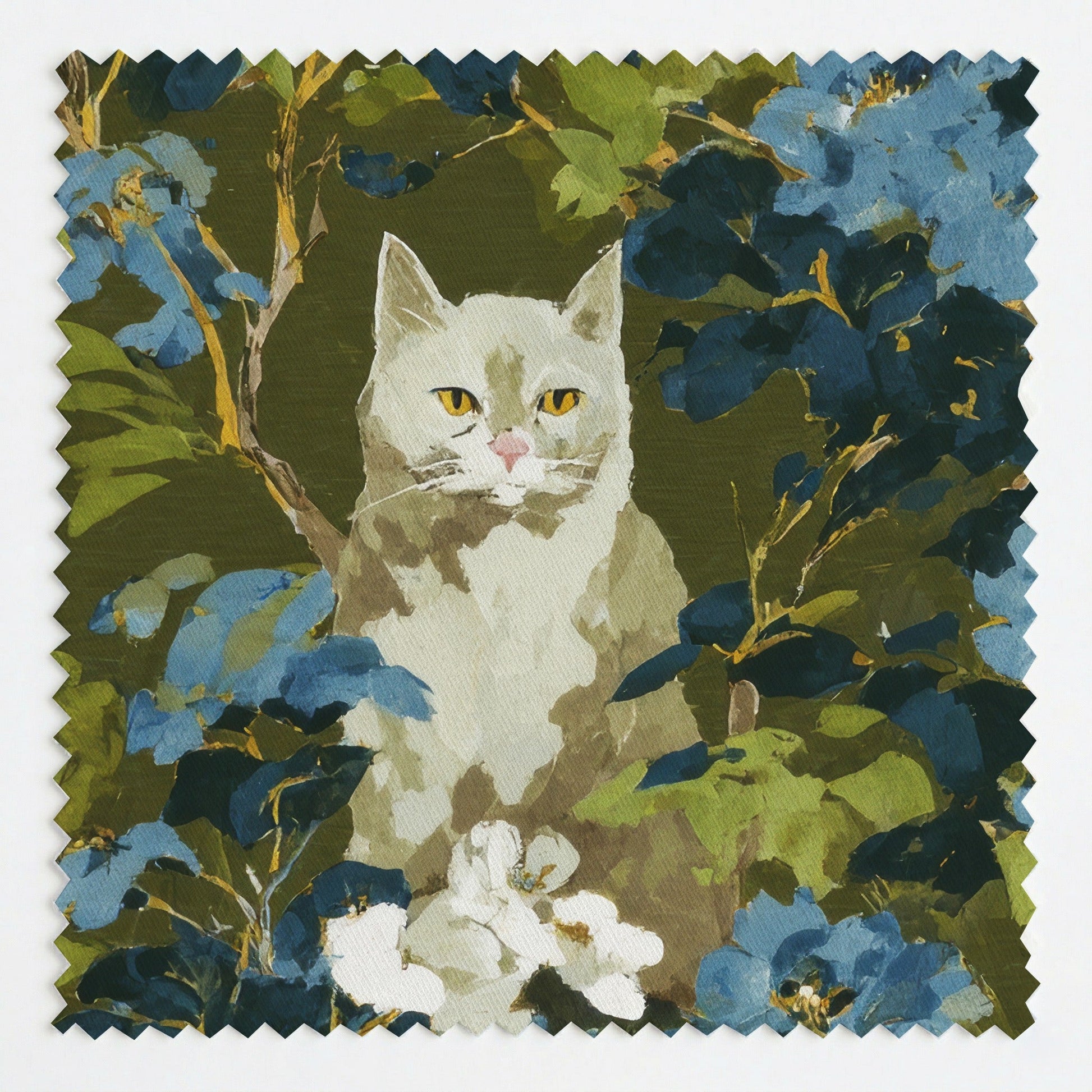 Russian Blue Bloom - Fabric - Linen Rowe