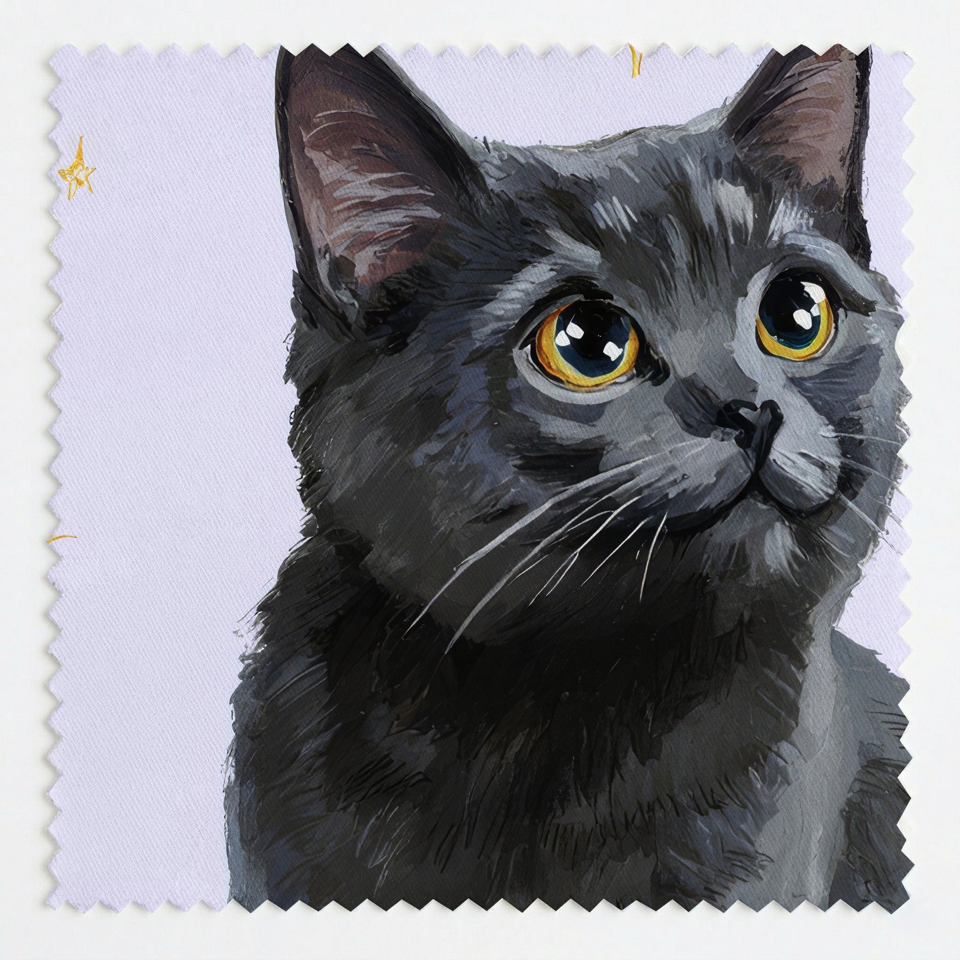 Russian Blue Cat Stars - Fabric - Linen Rowe