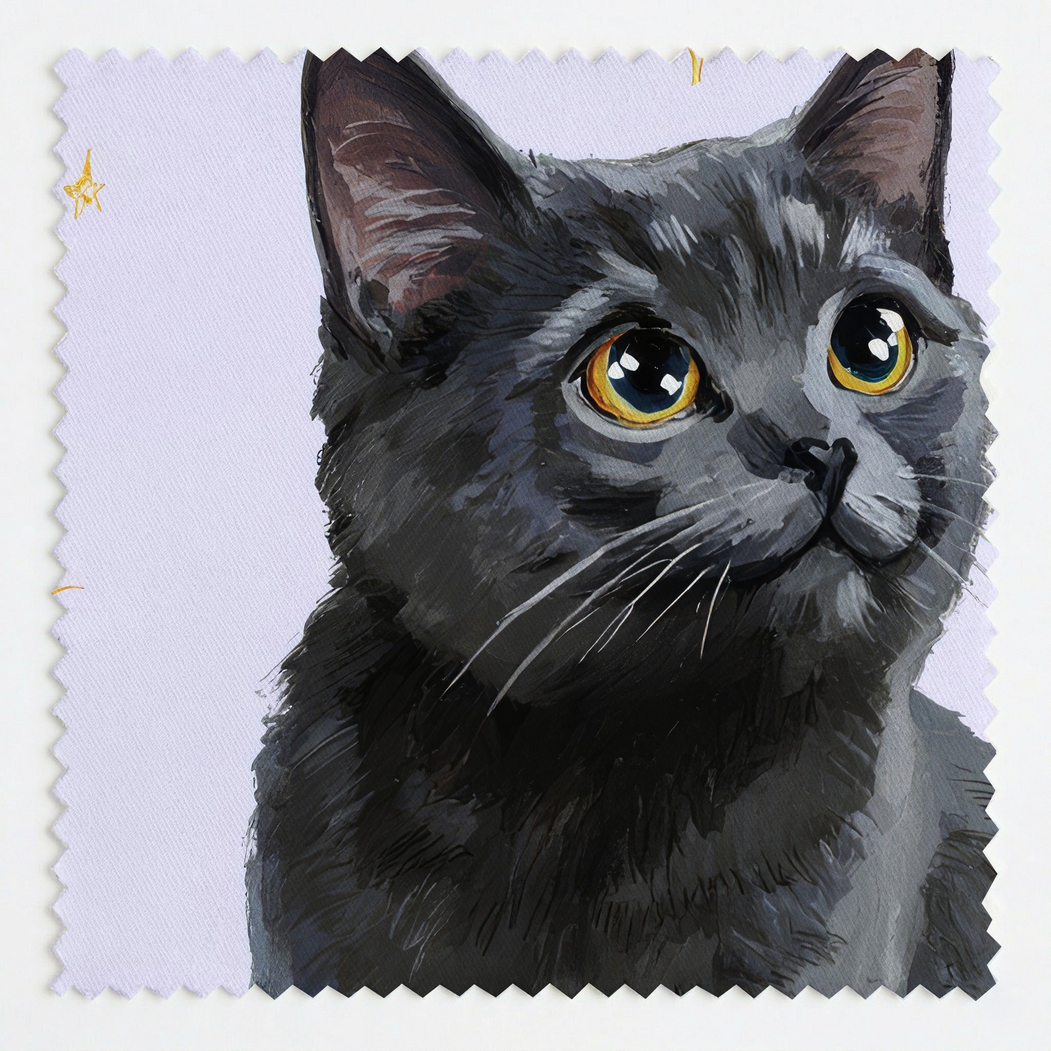 Russian Blue Cat Stars - Fabric - Linen Rowe