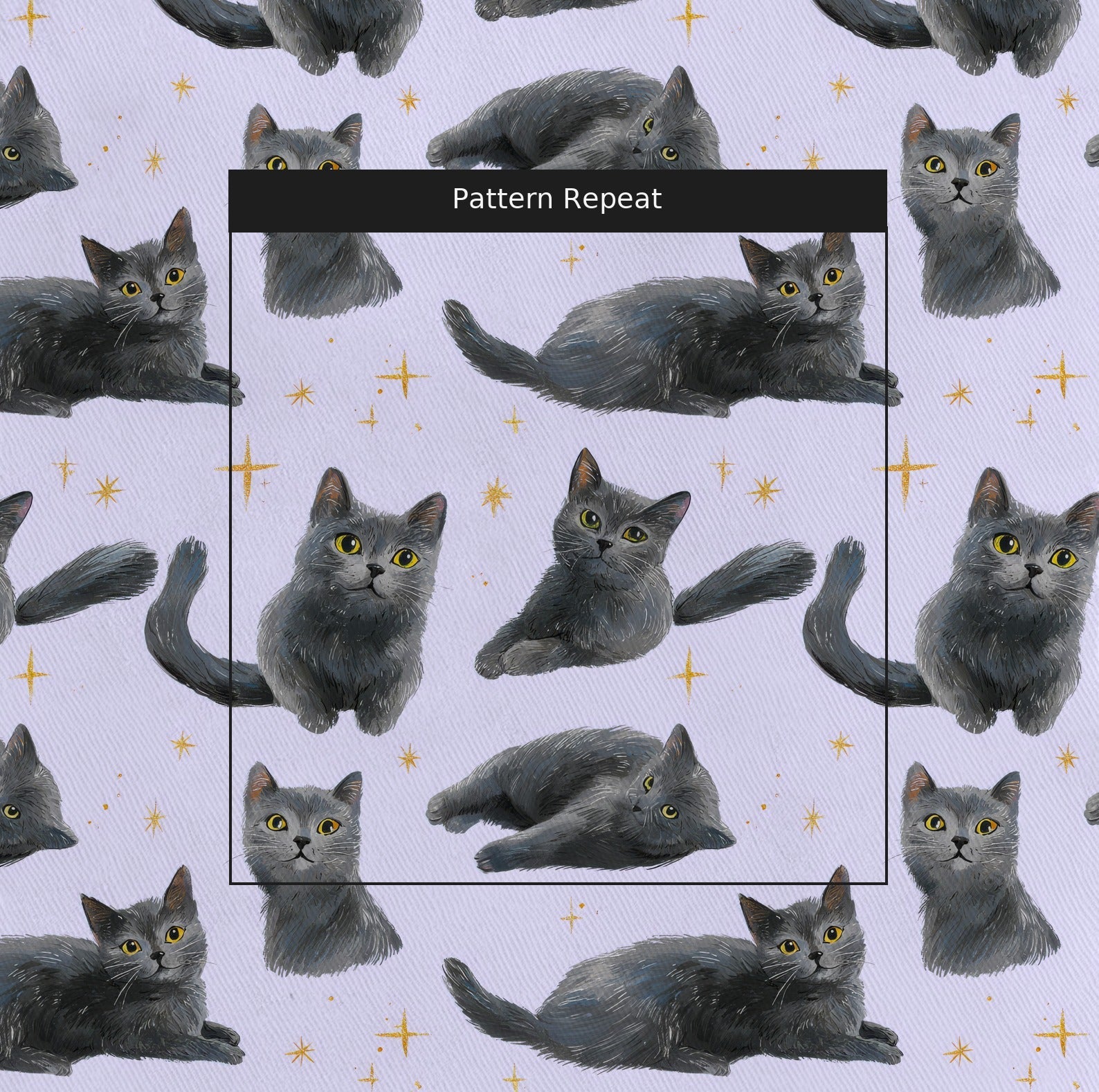 Russian Blue Lilac Twinkle - Fabric - Linen Rowe