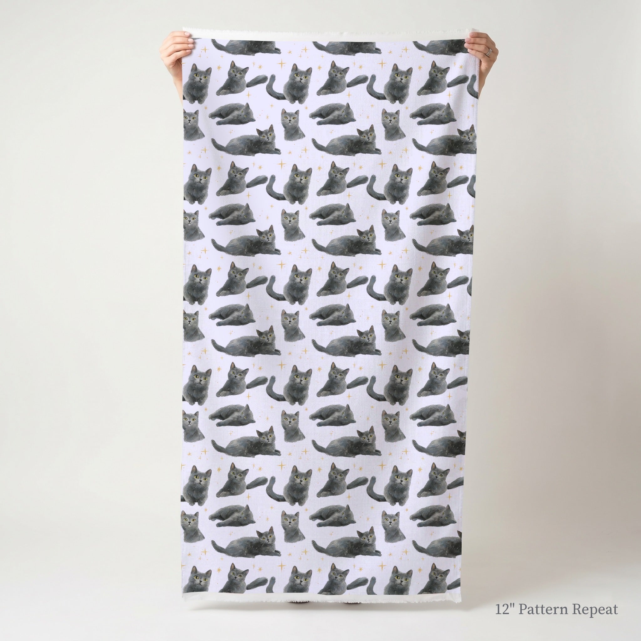 Russian Blue Lilac Twinkle - Fabric - Linen Rowe