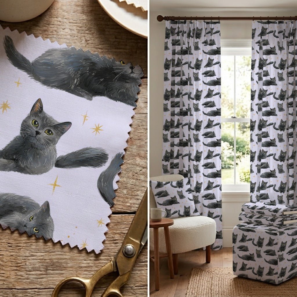 Russian Blue Lilac Twinkle - Fabric - Linen Rowe