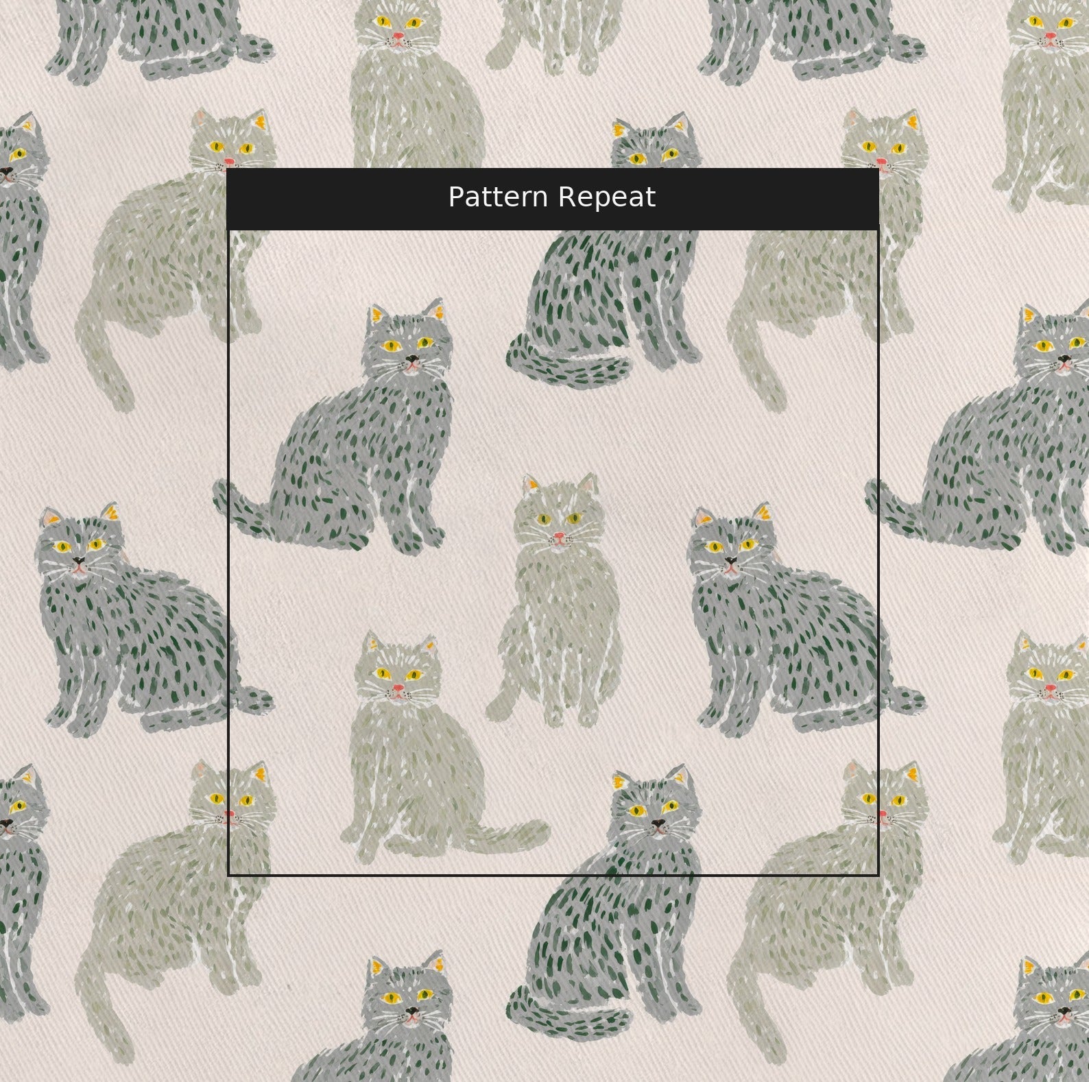 Russian Blue Pattern - Fabric - Linen Rowe