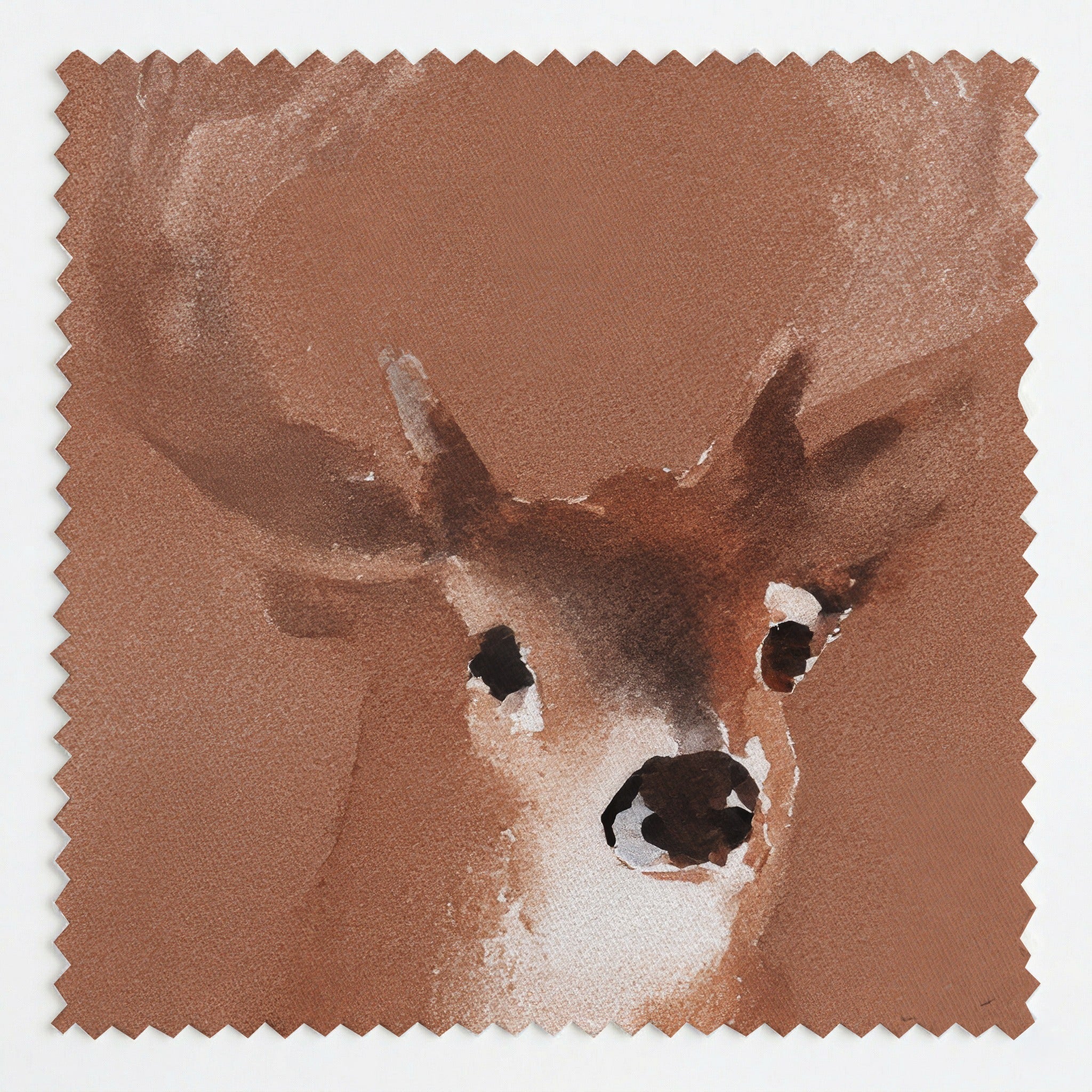 Rustic Stag Portrait - Fabric - Linen Rowe