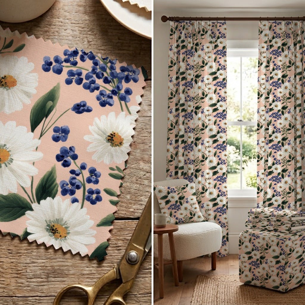 Sabina Blossoms - Fabric - Linen Rowe