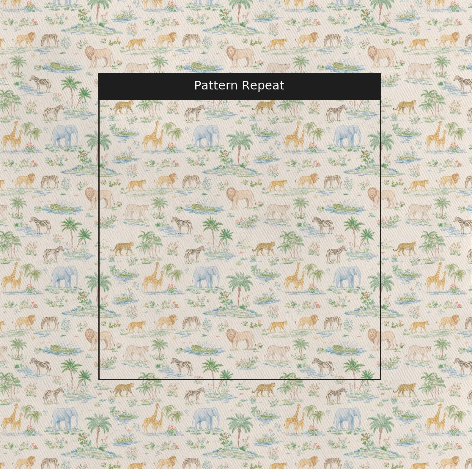 Safari Scene - Fabric - Linen Rowe