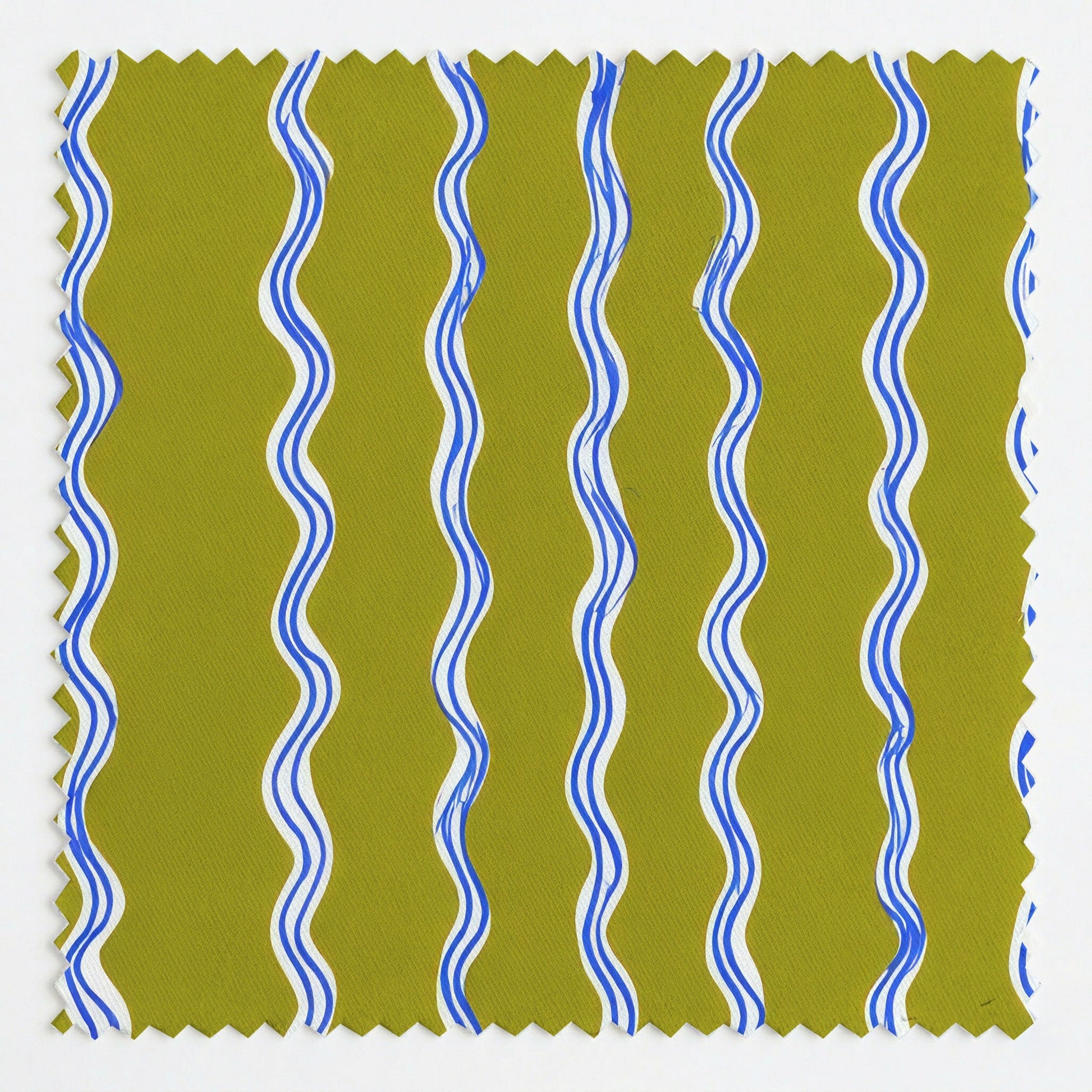 Sage Wavy Stripe - Fabric - Linen Rowe