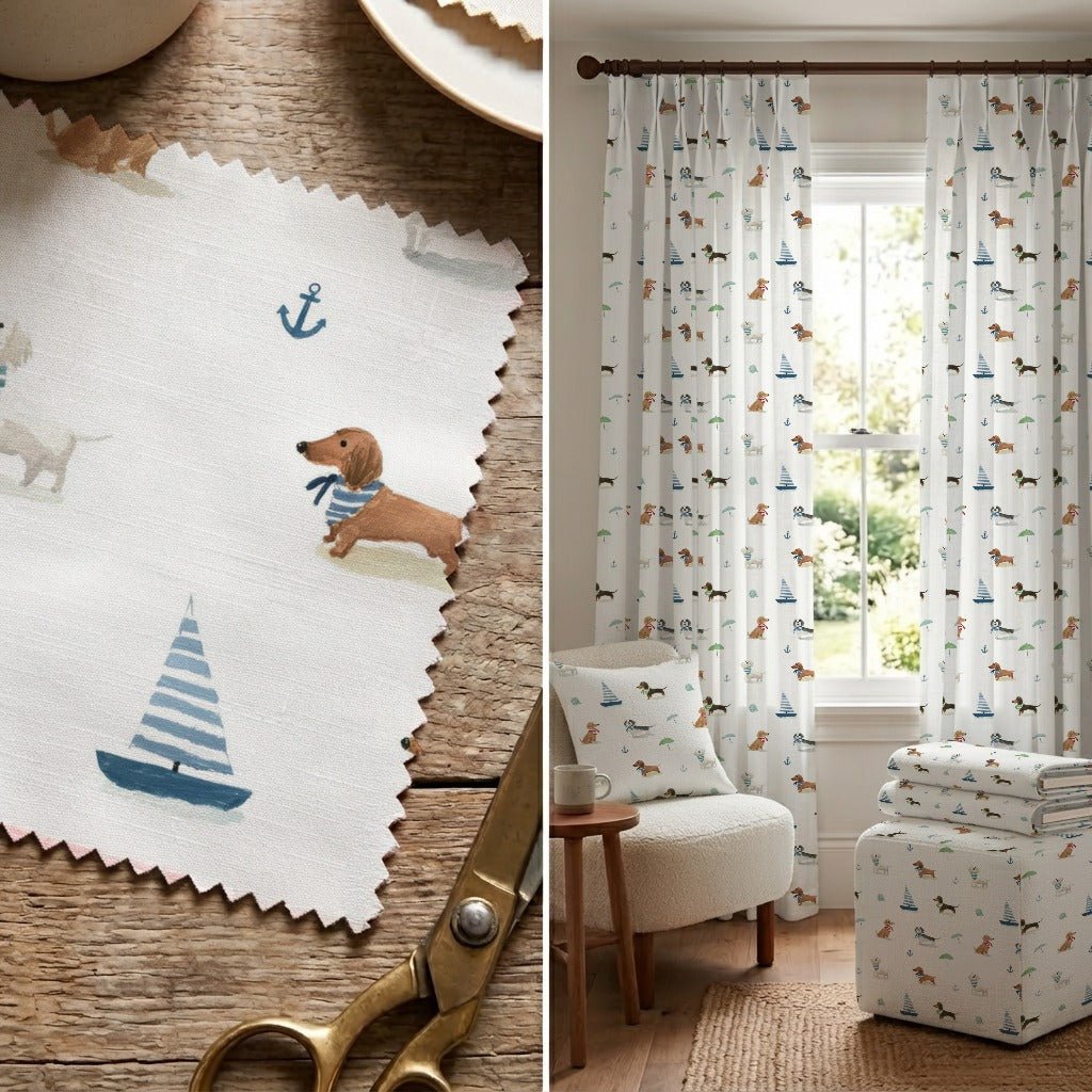 Sailor Dachshund - Fabric - Linen Rowe