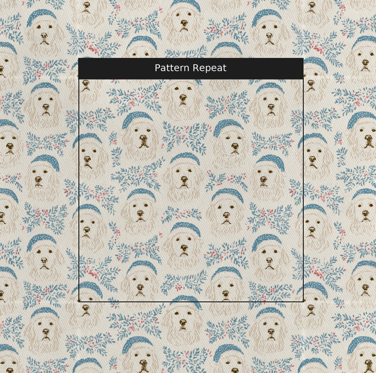 Santa's Little Bark - Fabric - Linen Rowe