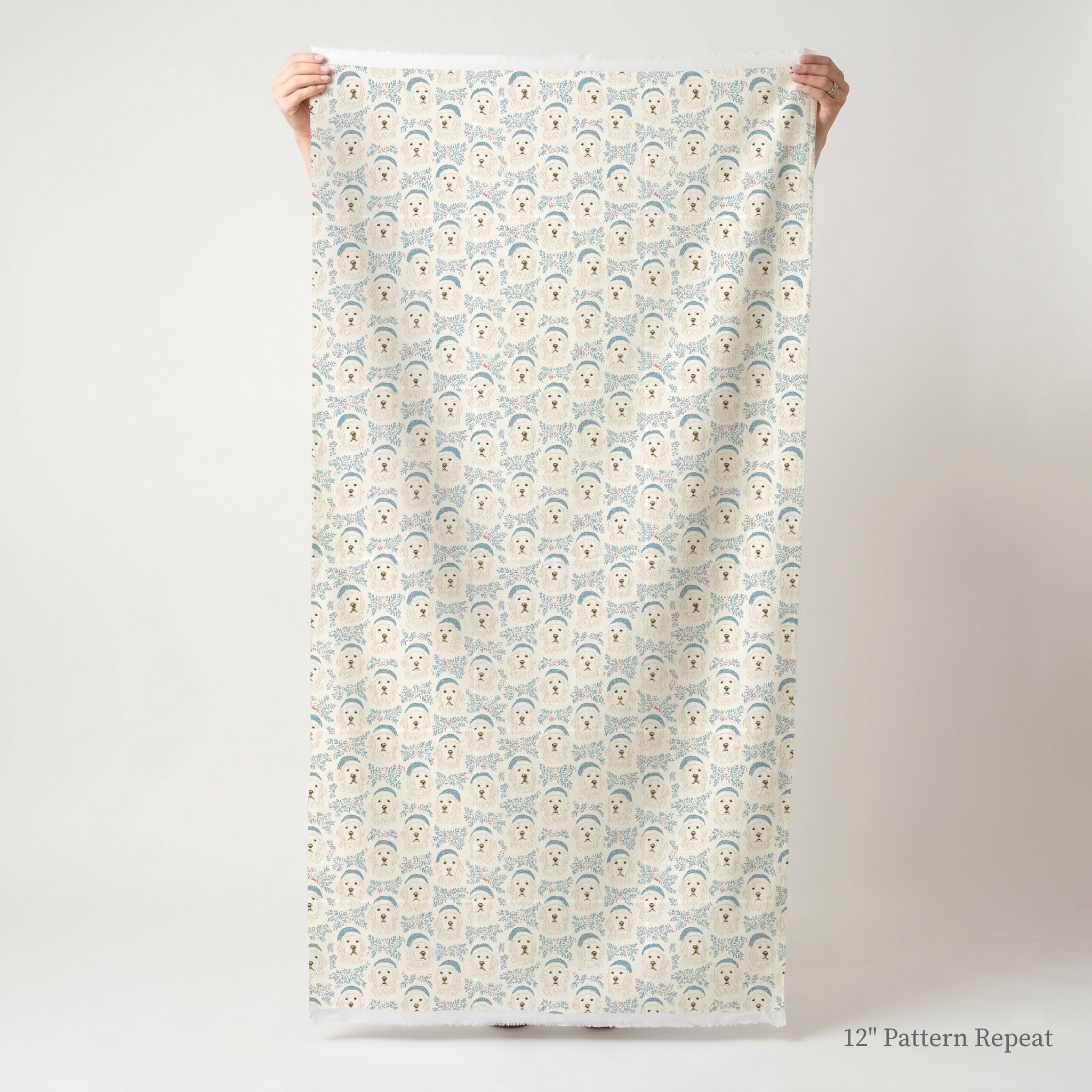 Santa's Little Bark - Fabric - Linen Rowe