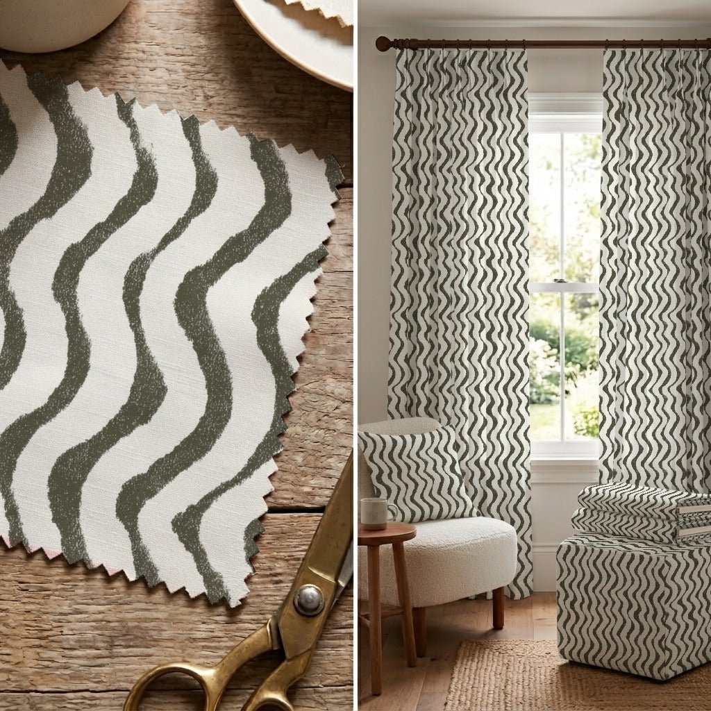 Sapphira Waves - Fabric - Linen Rowe