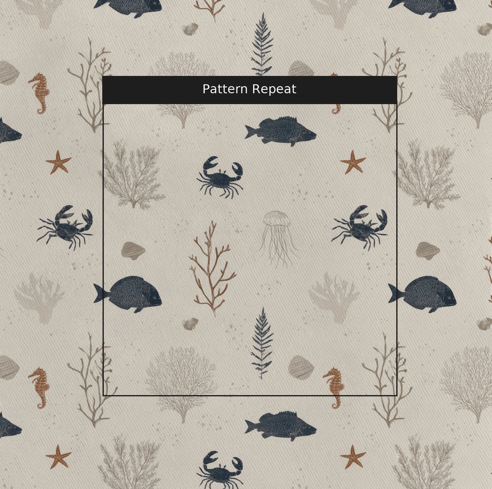 Sea Creatures - Fabric - Linen Rowe