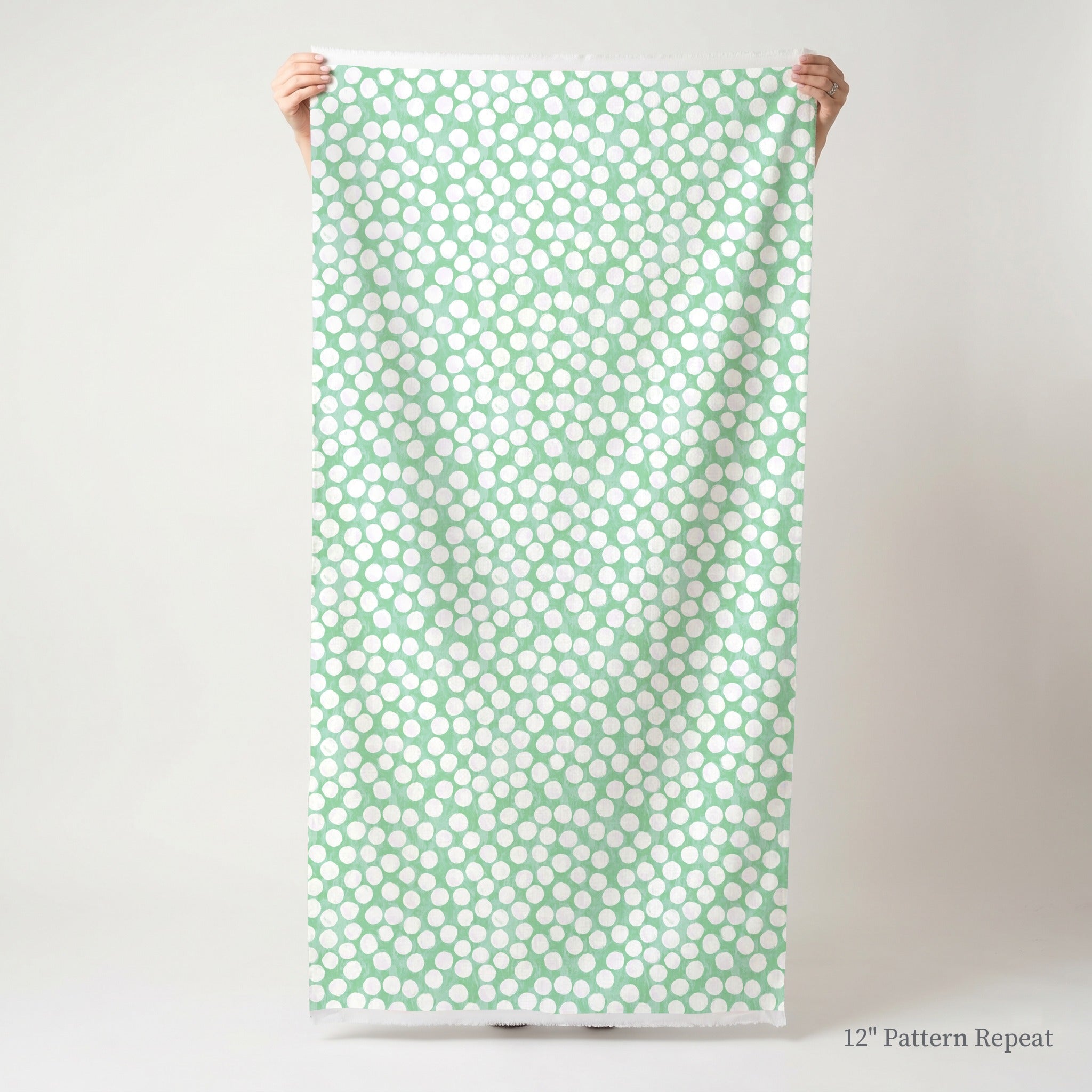 Sea Green Polka Dot - Fabric - Linen Rowe