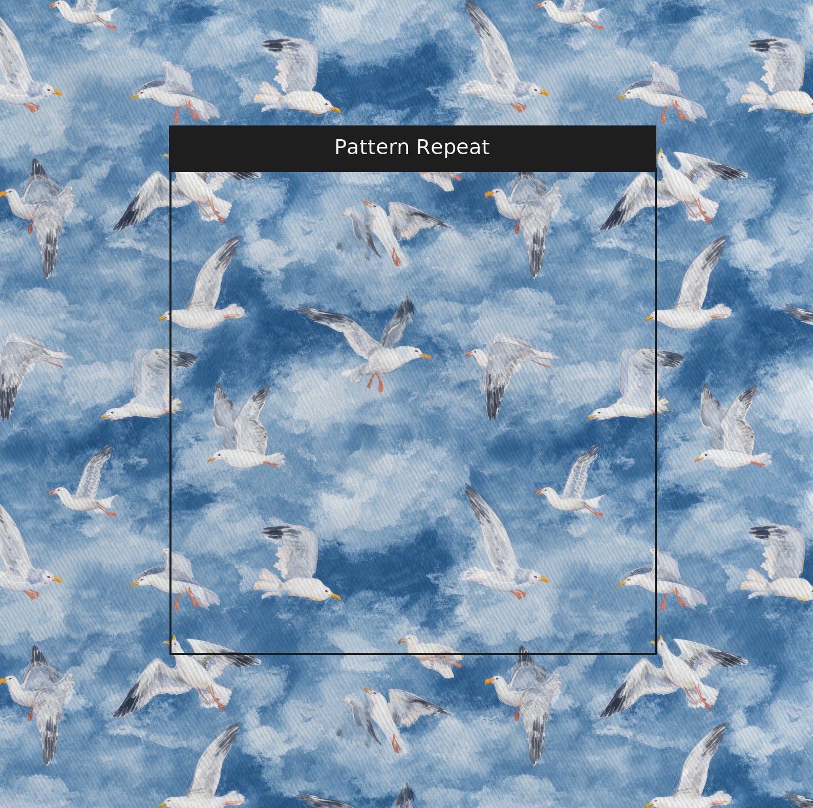 Seagulls on the Shore - Fabric - Linen Rowe