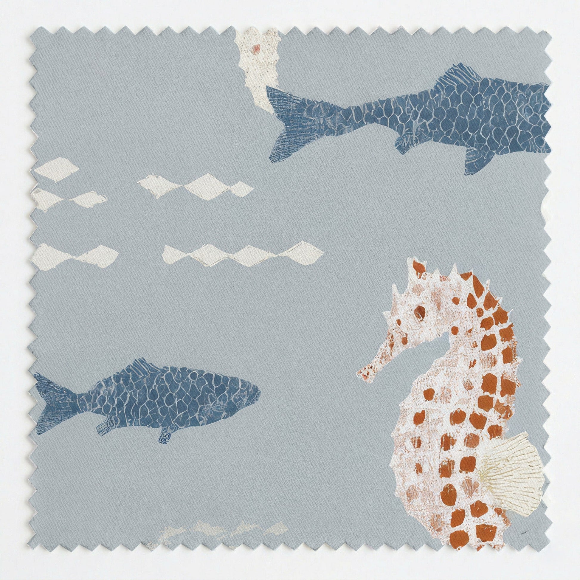 Seahorse in the Ocean - Fabric - Linen Rowe