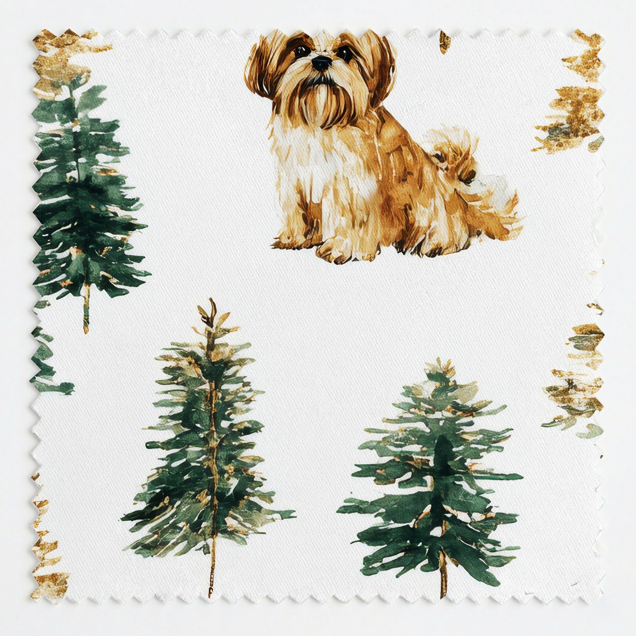 Shih Tzu Evergreen Grove - Fabric - Linen Rowe