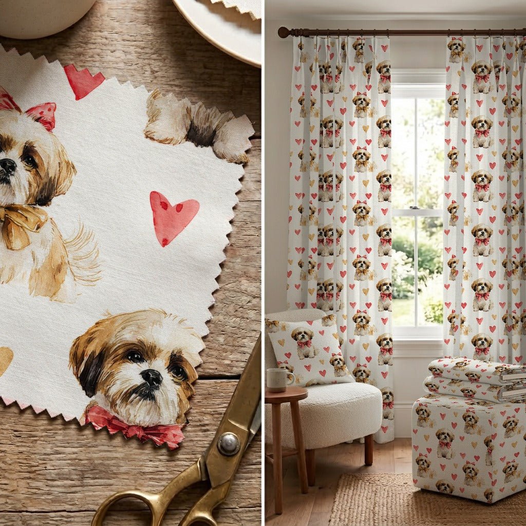 Shih Tzu Sweetheart - Fabric - Linen Rowe