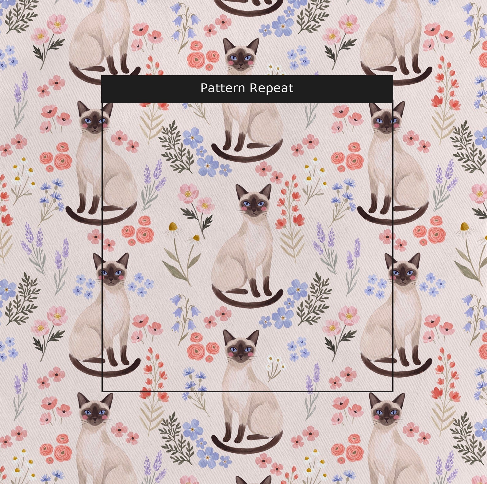 Siamese Botanical - Fabric - Linen Rowe