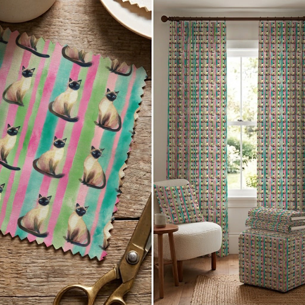 Siamese Cabana Stripe - Fabric - Linen Rowe