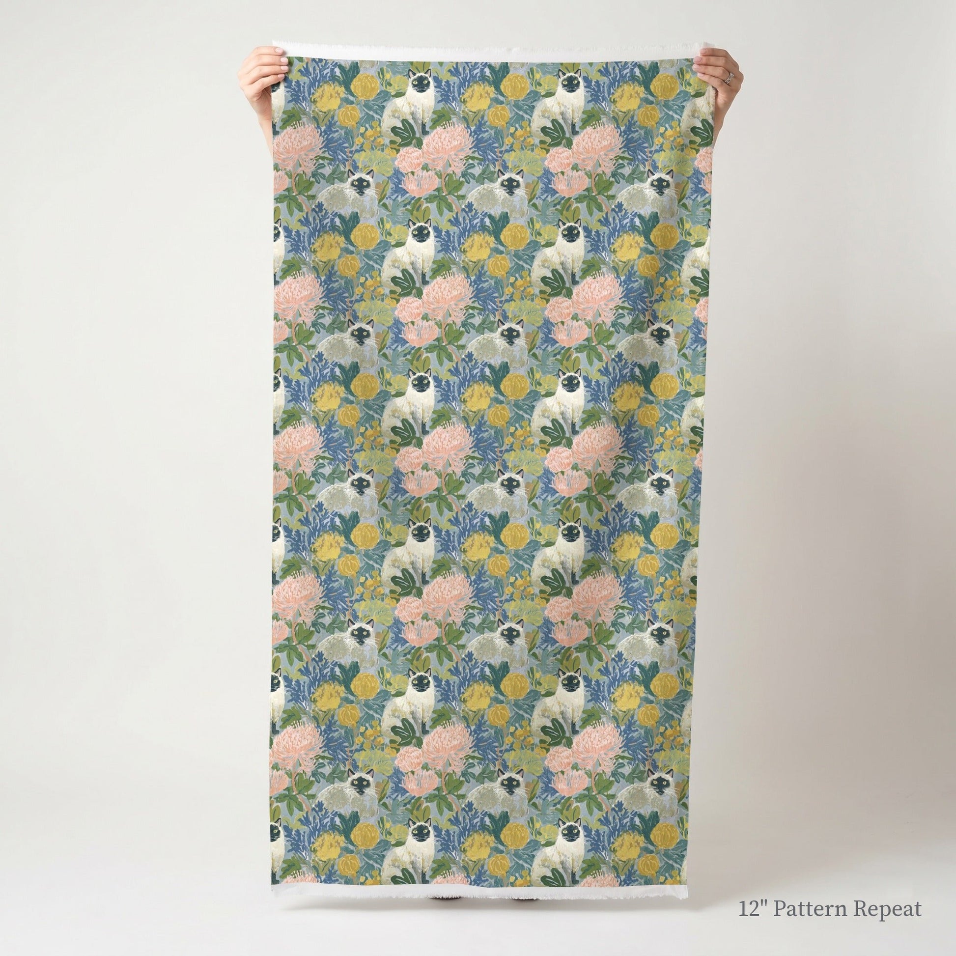 Siamese Flora - Fabric - Linen Rowe