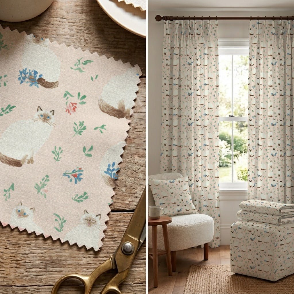 Siamese Floral - Fabric - Linen Rowe