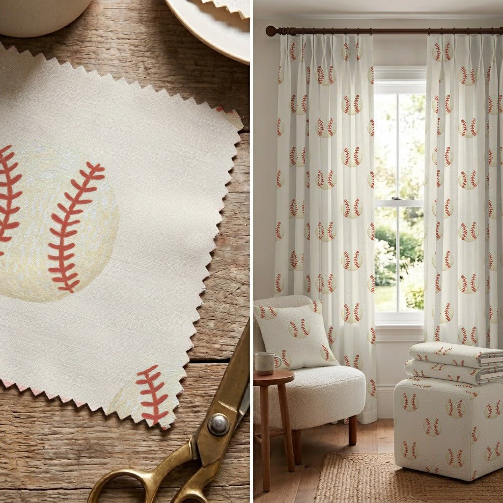 Simple Baseballs - Fabric - Linen Rowe