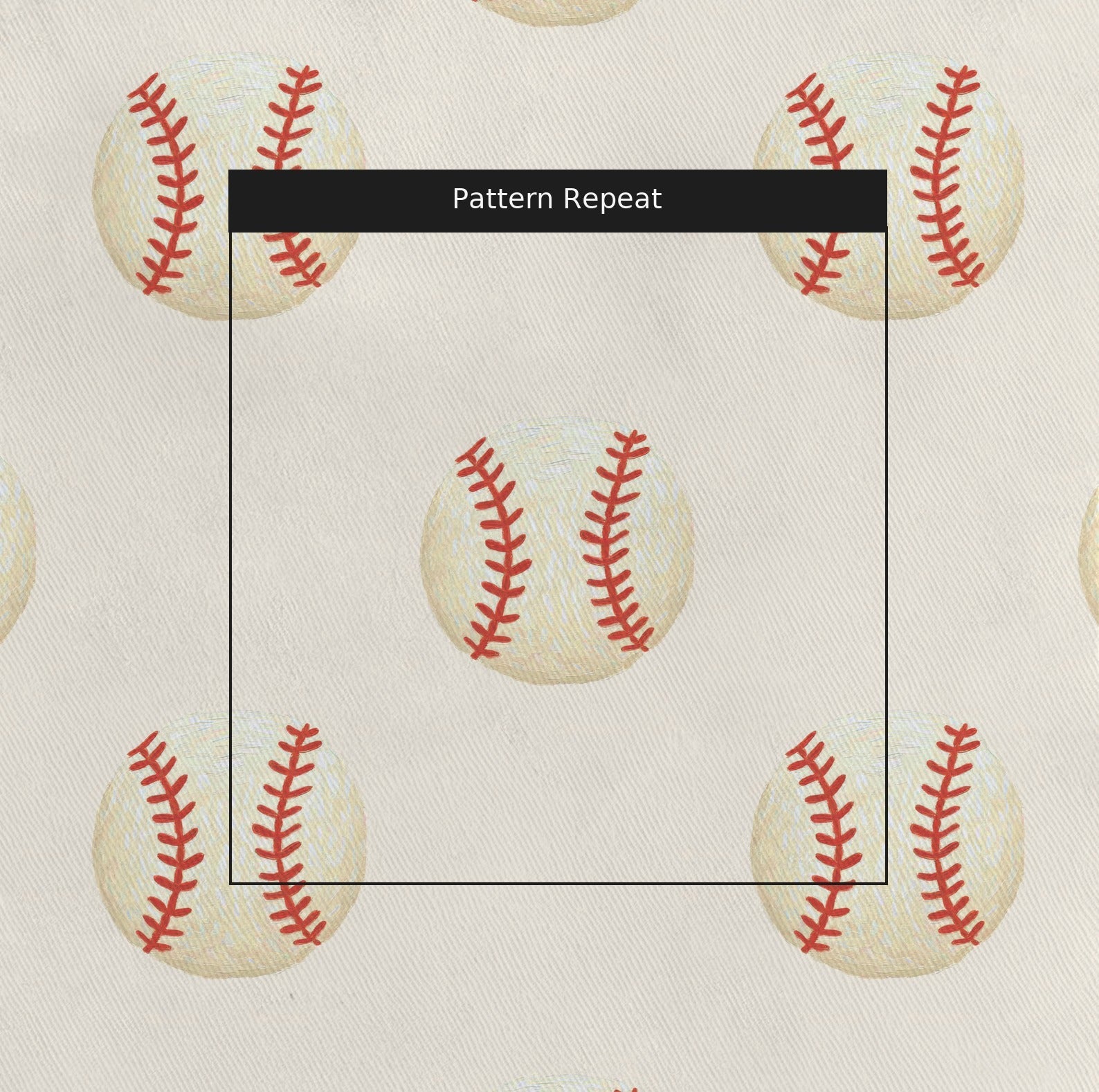 Simple Baseballs - Fabric - Linen Rowe