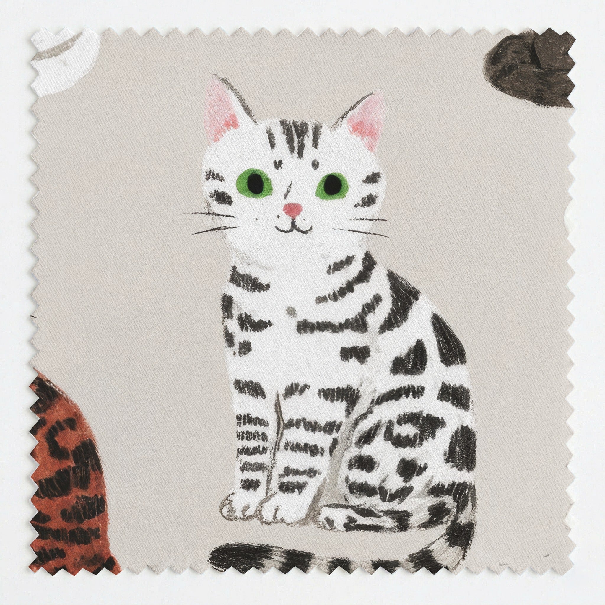 Sitting Bengals - Fabric - Linen Rowe