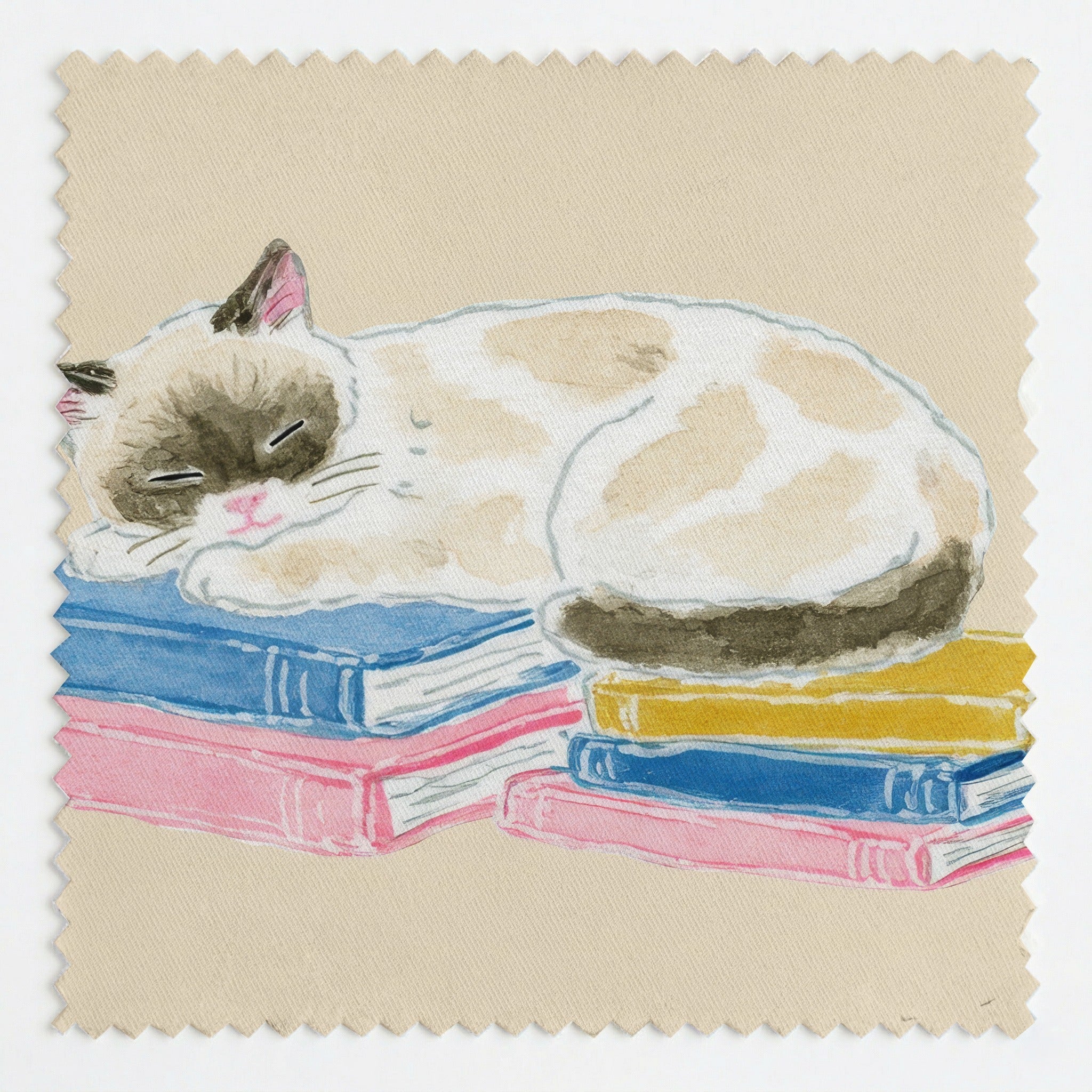 Sleepy Kitty - Fabric - Linen Rowe